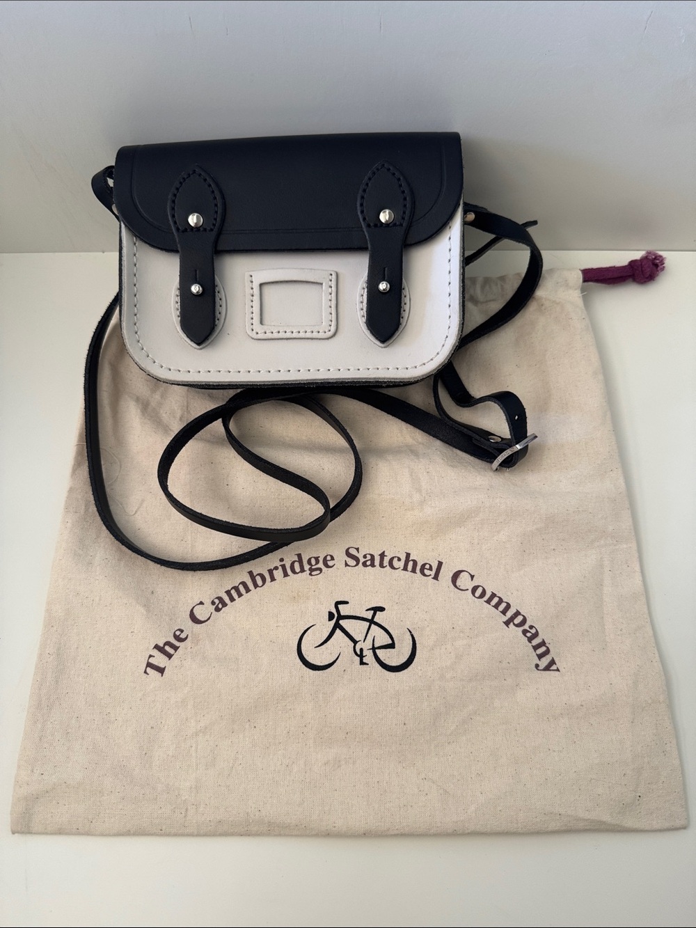 The Cambridge Satchel Company Black and White Mini Satchel